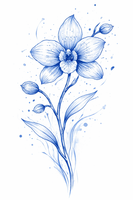 Orchidée pourpre associée à Gathéris